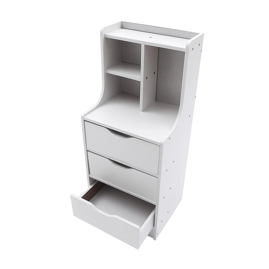 Modern  Nightstand With 3 Drawers Side Stand Storage Cabinet Bedside Table Organizer Bedroom Furniture