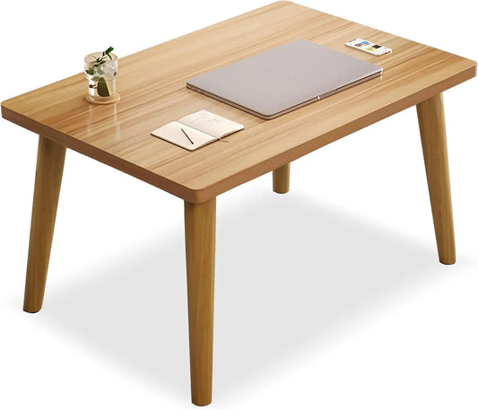 Small Coffee Table Low Table Solid Wood Sturdy Floor Table Desk for Sitting on The Floor, Storage and Living Room Furniture